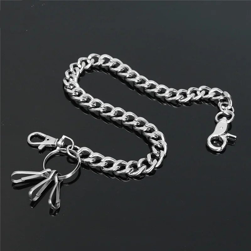 48cm Long Metal Wallet Belt Chain Rock Punk Trousers Hipster Pant Jean Keychain GIFT Ring Clip Keyring Mens HipHop Jewelry 251225
