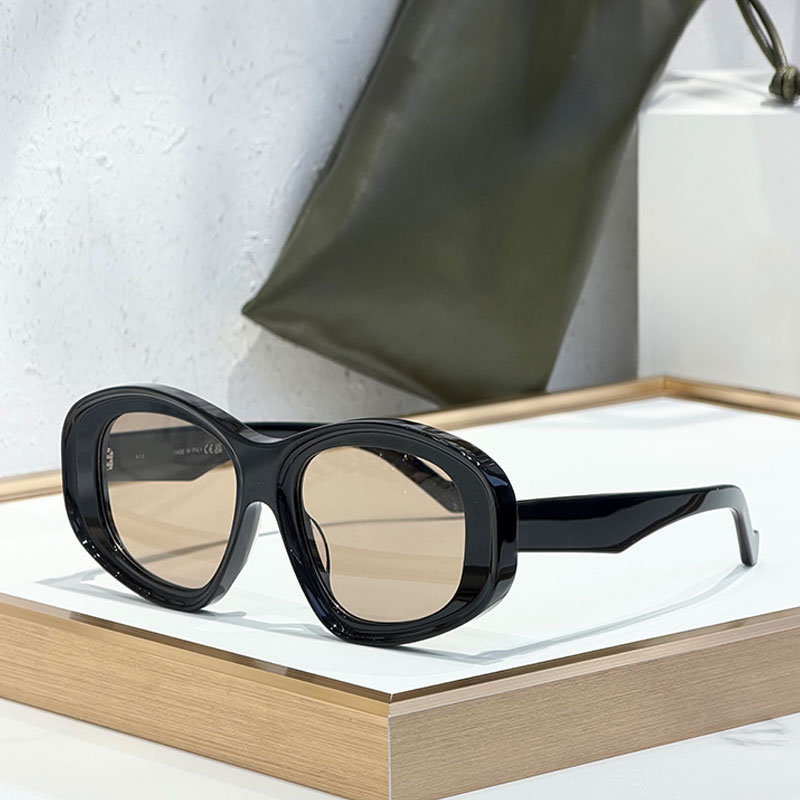 26ss Fashion Womens Sunglasses Acetate Fiber Rectangular Thick Frame Mens Classic Trend UV Protection Outdoor Travel Style 40181I