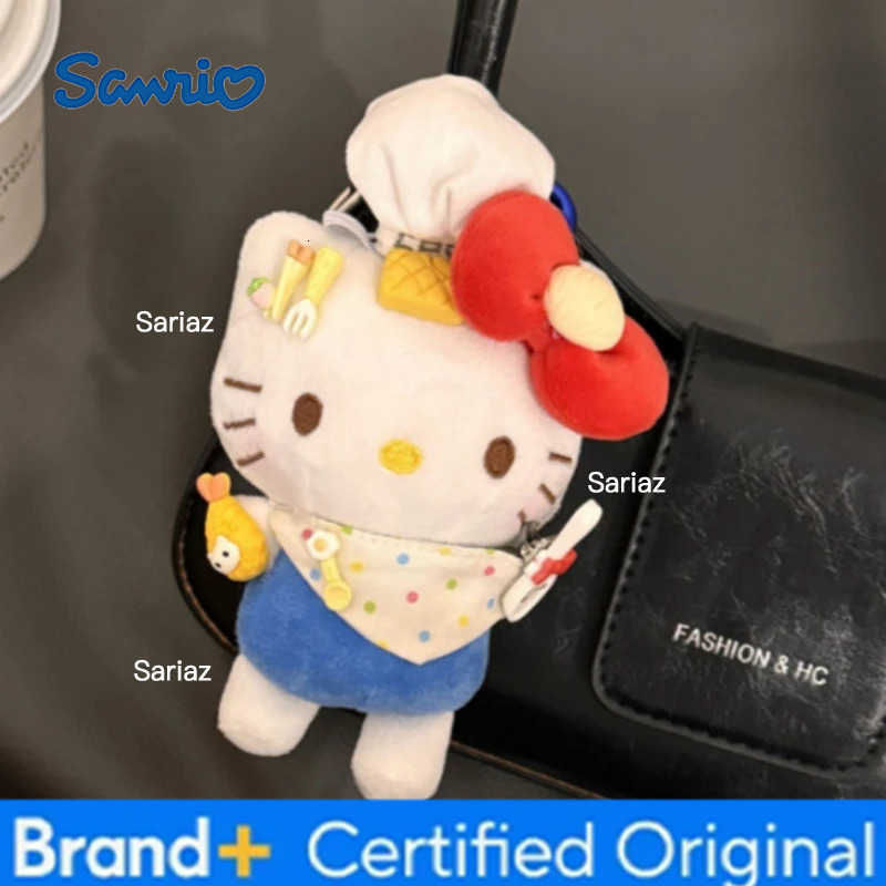 Sanrio Hello Kitty Keychain Anime Doll Kawaii Kitty Cat Gourmet Plush Hanging Key Chain Cute Backpack Decoration Accessories Girl Gifts H251225