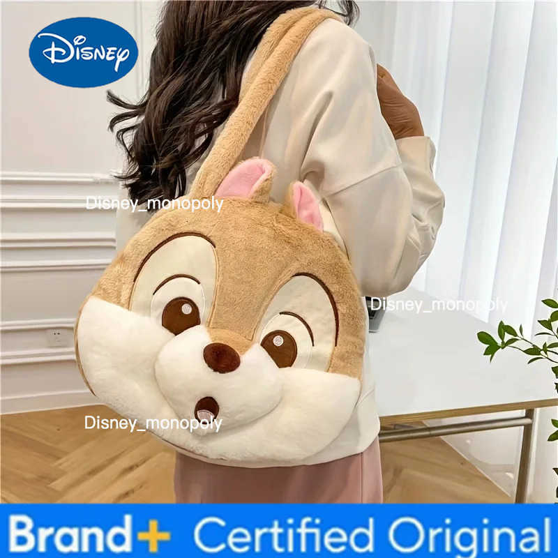 Disney Chip Dale Shoulder Bag Cartoon Dale Plush Handbag Fashion Womens Bag Large Capacity Shoulder Bag Shopping Bag H251225