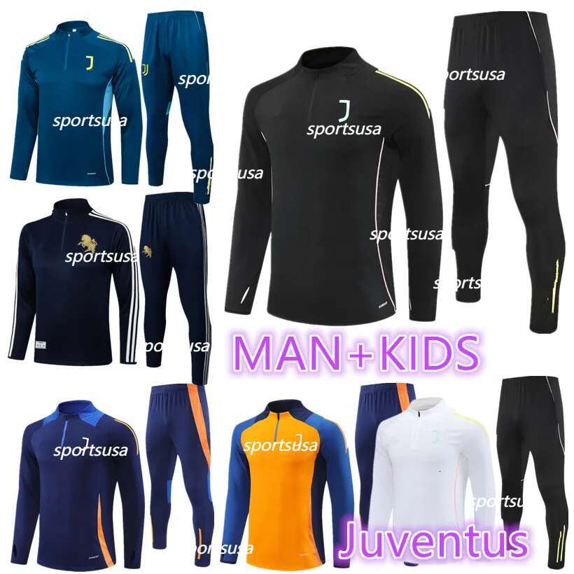 25 26 Jjuventus tracksuit Juventustracksuit Yildiz Bremer Vlahovic F.CONCEICAO DOUGLAS LUIZ Thuram J.DAVID Gatti OPENDA 2025 2026 man kids training suit set