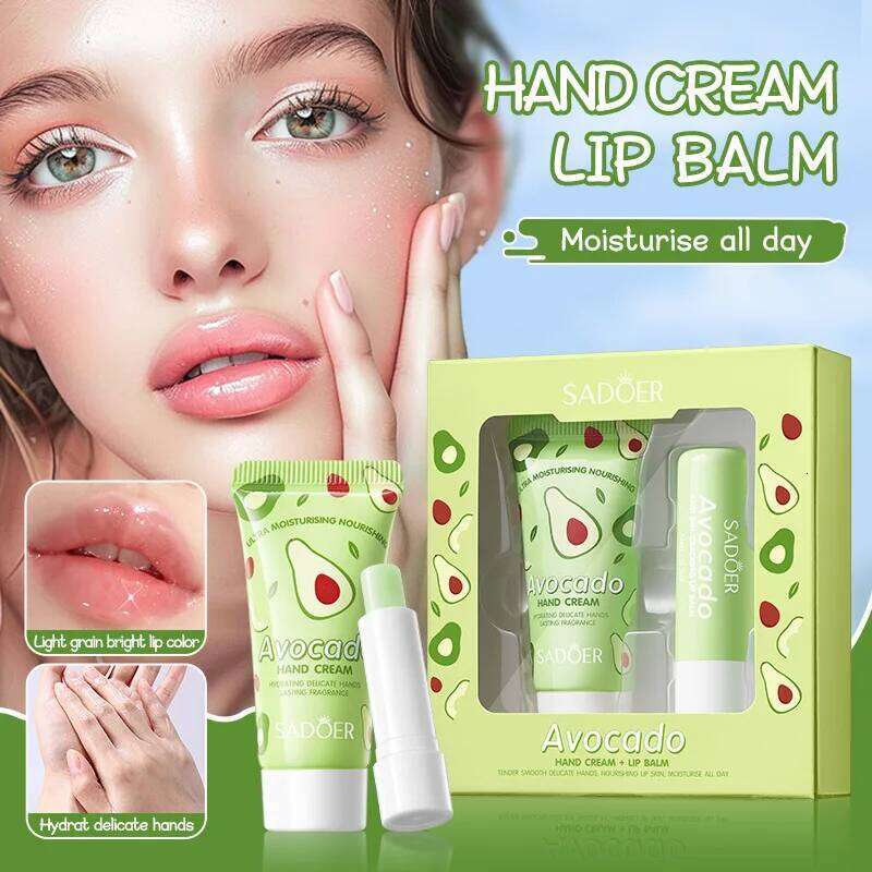 Avocado Hand Cream and Lip Balm Set Deeply nourishing, locks in moisture X251225