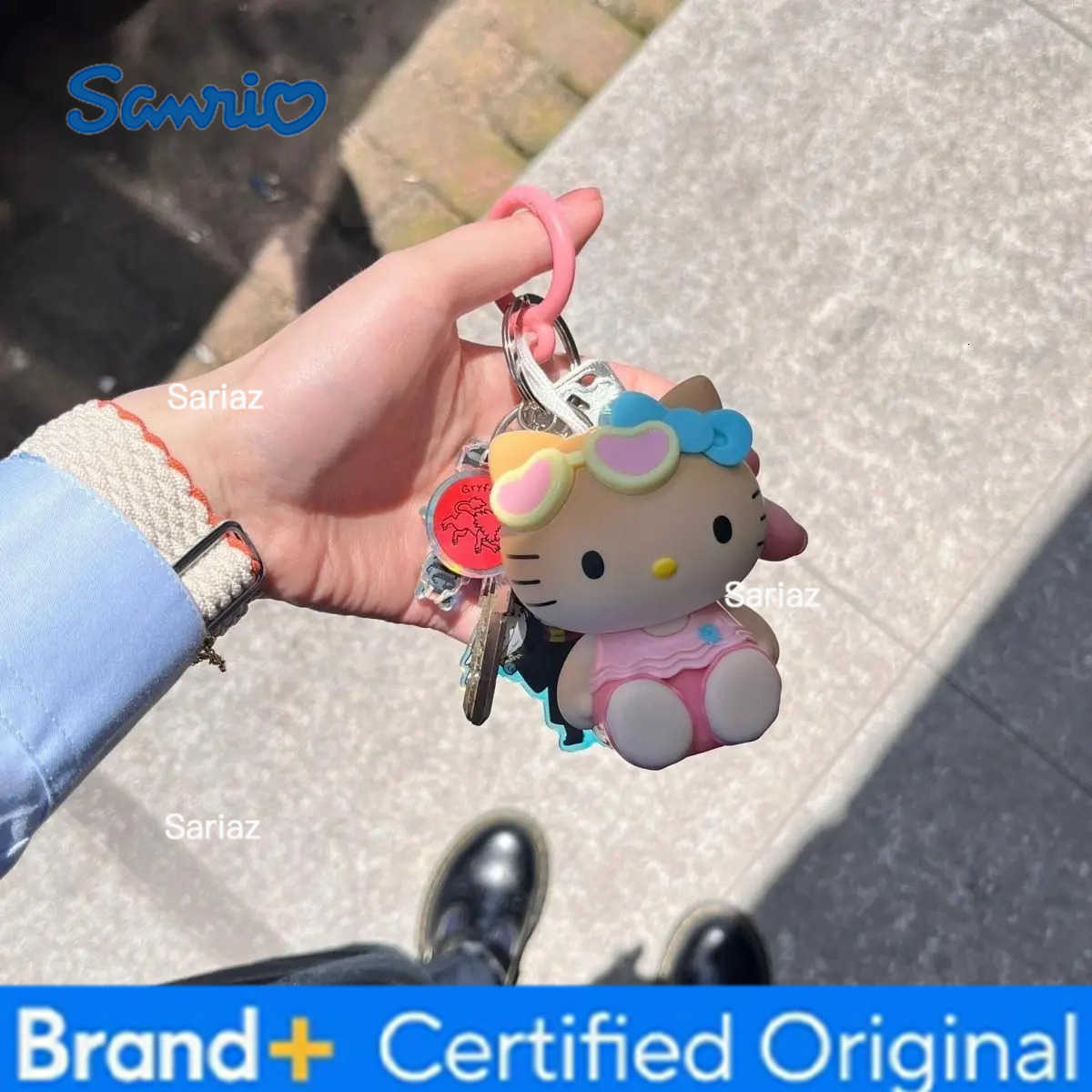 Sanrio Hello Kitty Keychain Kawaii Will Tan Temperature Color Change Anime Cat Bag Hanger Cartoon Charm Chaining Decoration Gift H251225