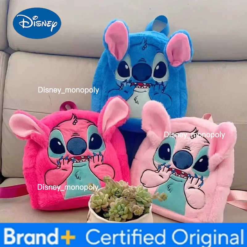 Disney Stitch Plush New Backpack Cartoon Fashion 3d Mini Womens Backpack Large Capacity Cute Childrens Schoolbag High Quality H2512251