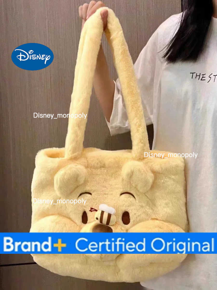 Disney Winnie The Pooh Shoulder Bag Anime Plush Toy Kawaii Large-Capacity Cartoon Leisure Handbag Kid Christmas Girl Gifts H251225