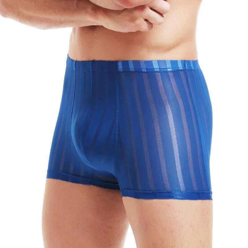 5pcs Men's underwear men's summer breathable youth fashion thin boxer shorts sexy ice silk sports underpants X251225