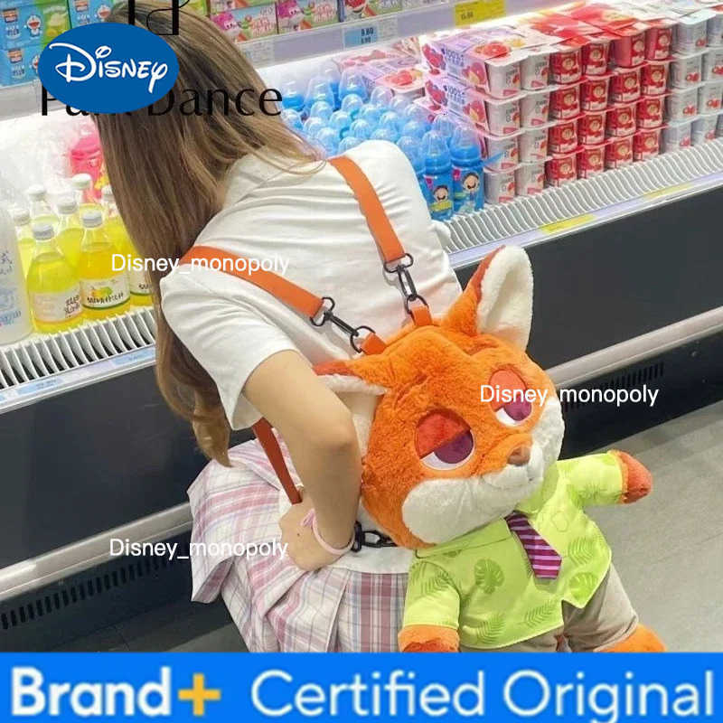 Disney Cartoon Zootopia Judy Hopps Nick Wide Kawaii doll backpack personality plush large capacity backpack creativeholiday gift H251225