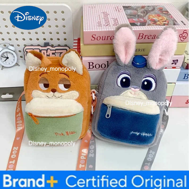 Disney Kawaii Zootopia 2 Plush Backpack Judy Nick Crossbody Bag Storage Bag Plush Anime Toy Girl Childrens Christmas Gift H251225