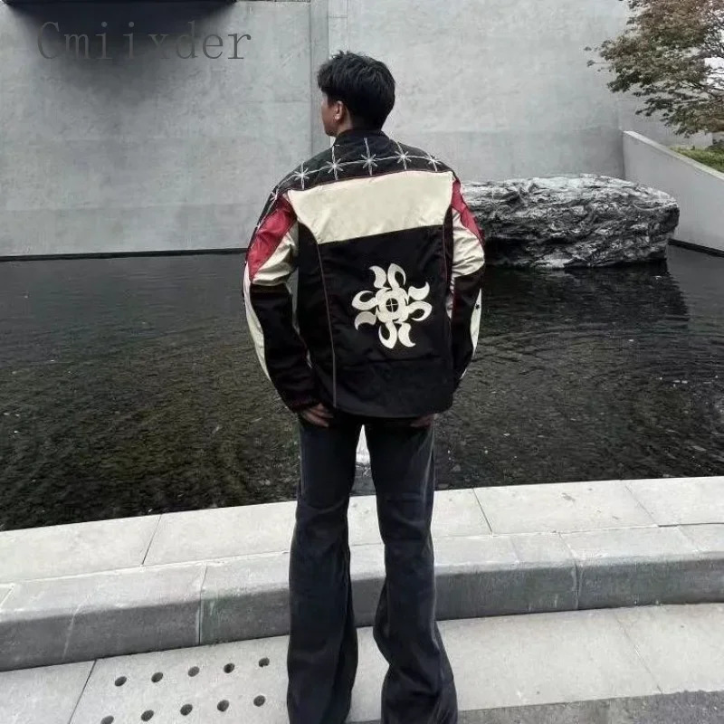 Gmiixder American Retro High Street Racing Jacket Women Men Punk Cool Embroidered Coat Spring Autumn Black Red Punk Cool Jacket 251224 - view 3