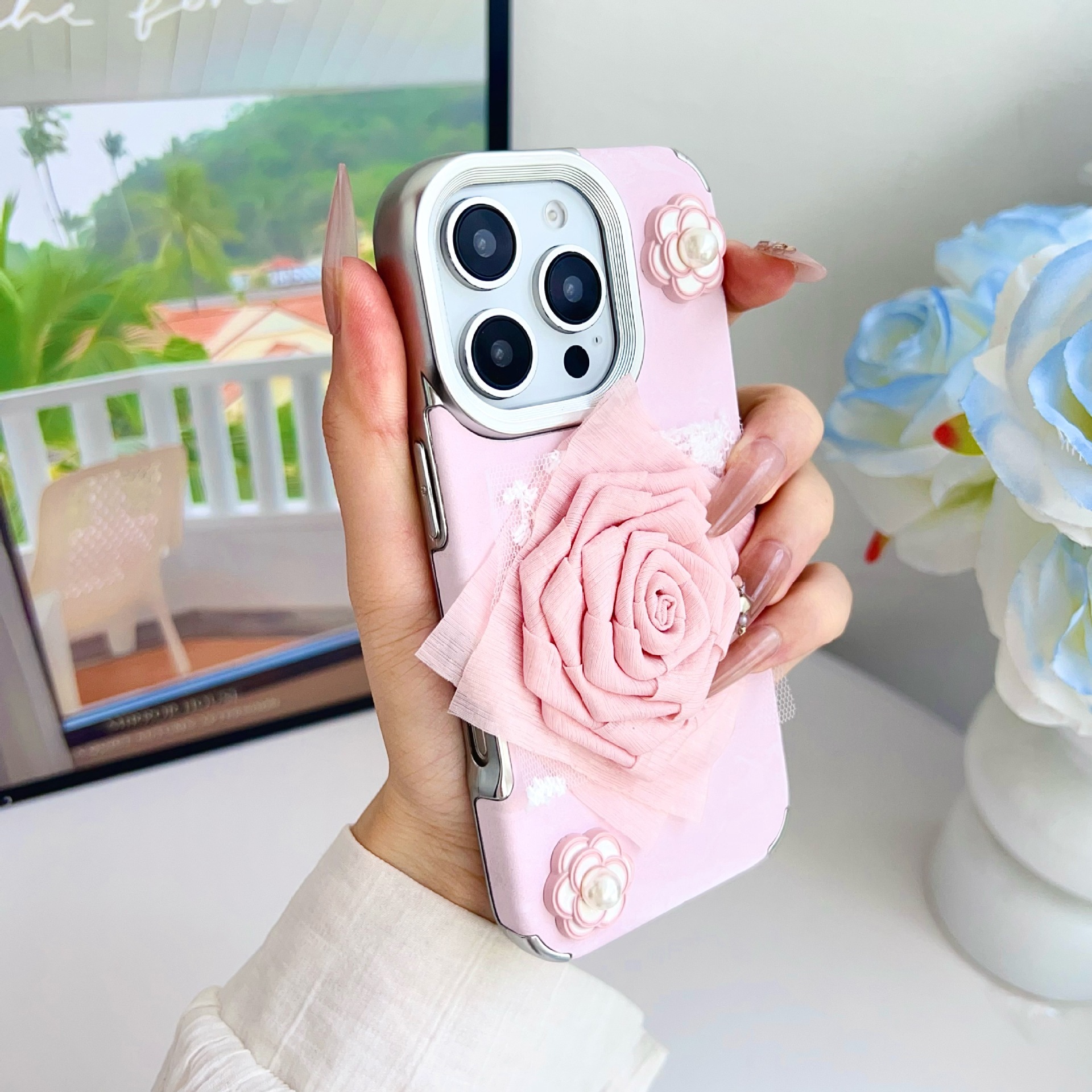 Suitable for iPhone 17 Max Phone Case Niche Velvet Rose Ins Cute Female Apple 16 Pro Flower
