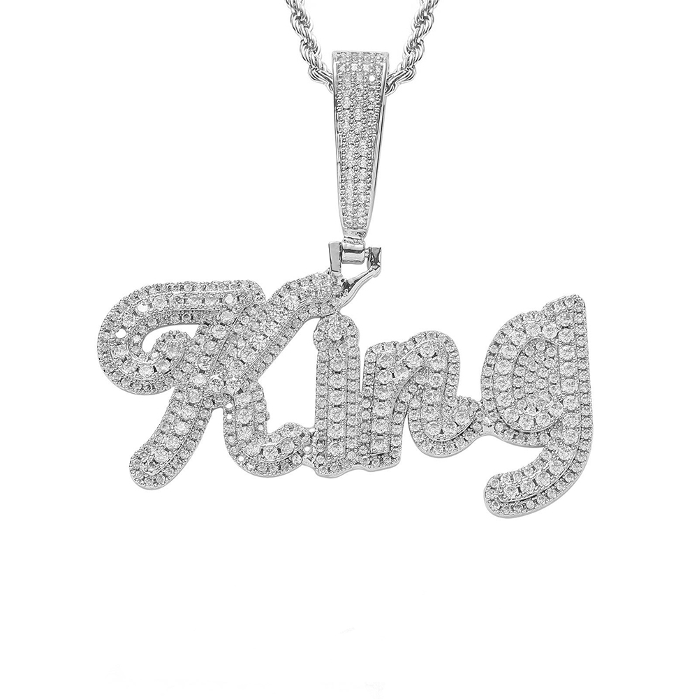 TopBling Hip Hop Custom A-Z Letters Name Pendant Necklace 18k Real Gold Plated Jewelry