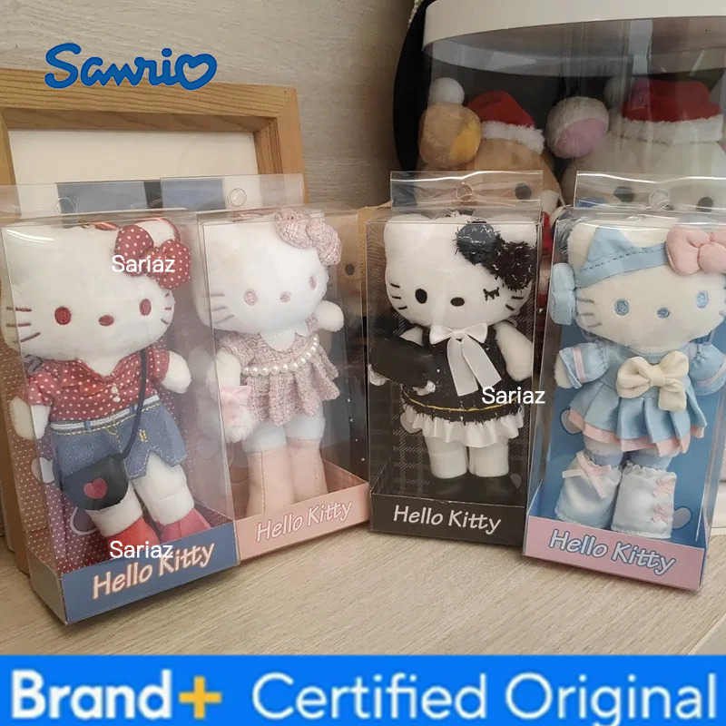 Sanrio Hello Kitty Series Kawaii Wear Skirt Long Leg Kitty Cat Pendant Stuffed Plush Toy Doll Bag Pendant Keychain Doll Gift H251225