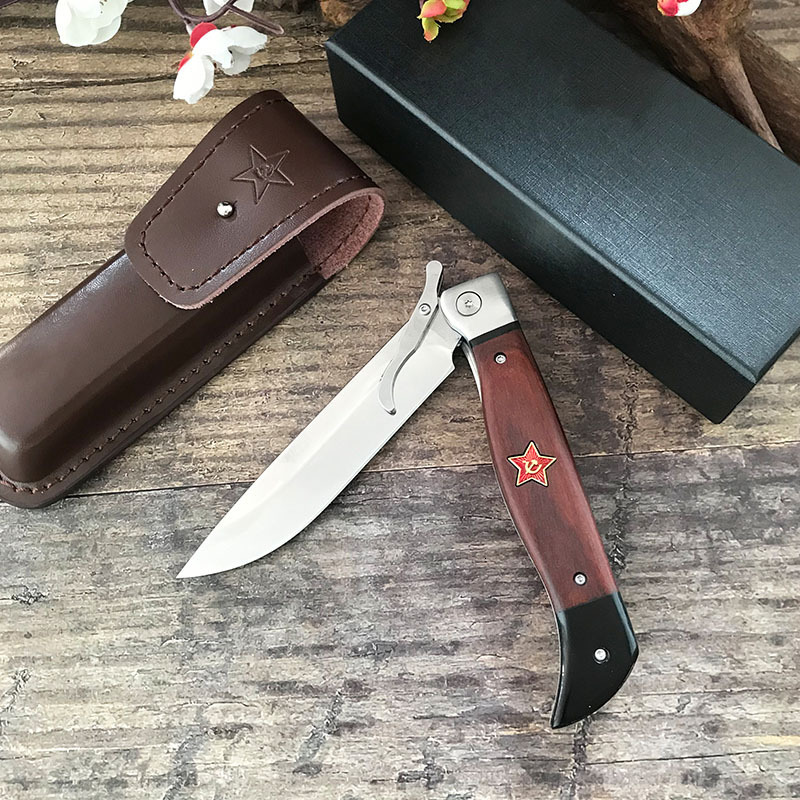 EDC Folding Knife 440C Mirror Finish Blade Resin Handle Outdoor Manual Tactics Pocket Knives Multi Tool