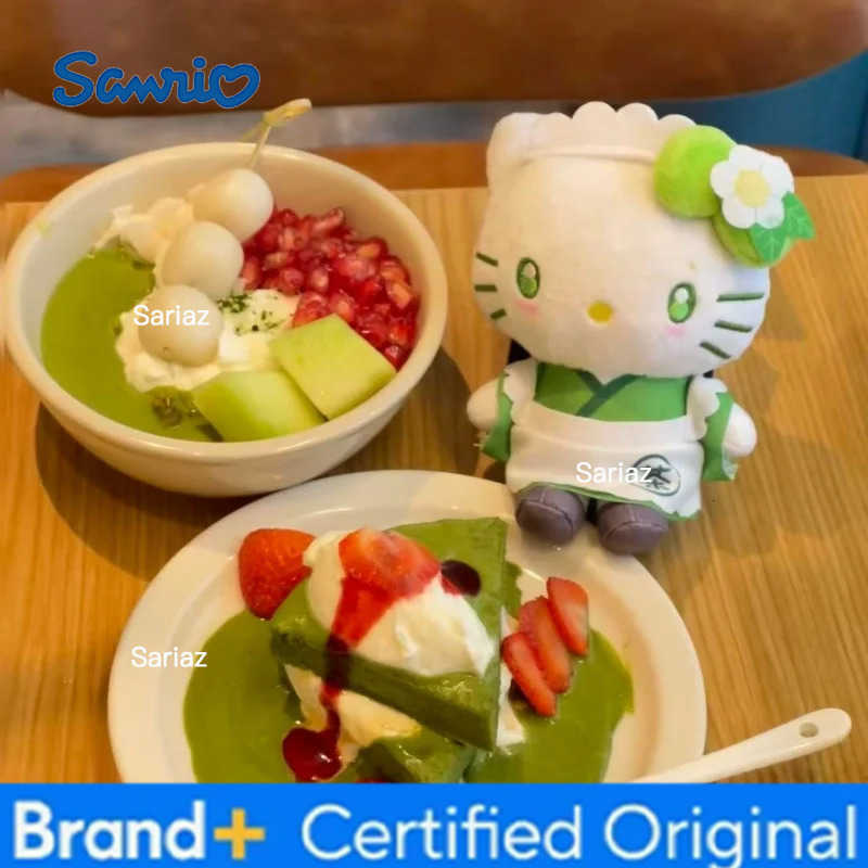 Sanrio NEW cute Hello Kitty Plush Toy Matcha Keychain Matcha Maid Kuromi Cinnamoroll Kimono Kitty cat Plush doll Pendant Charm H251225