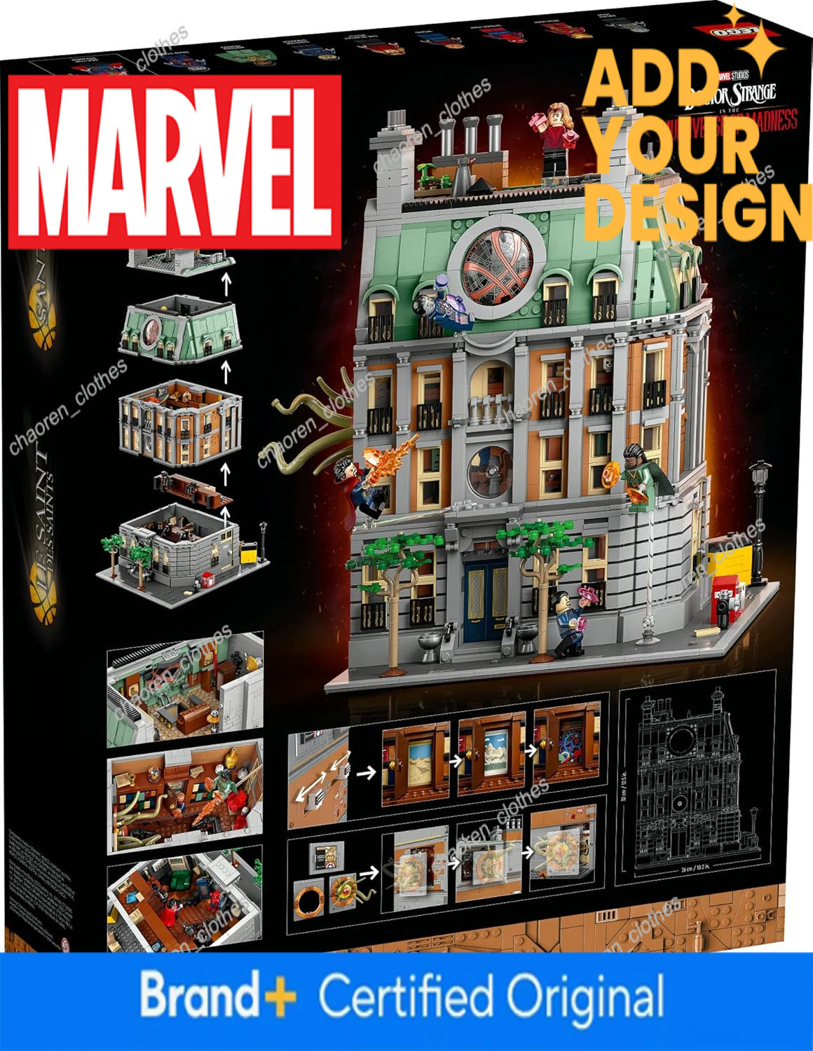 LEGO Marvel Sanctum Sanctorum 76218, 3-Story Modular Building Set, Avengers Movie Collectible, 9 Minifigures Including Doctor Strange, Wong, Spider-Ma