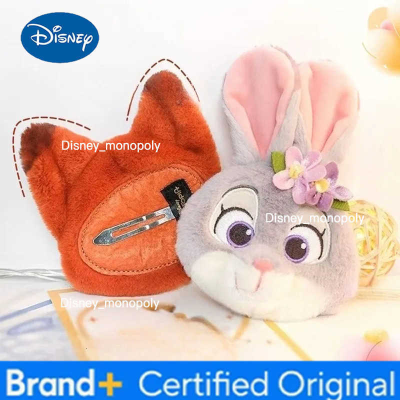 Disney Best-selling Cartoon Anime Cute Crazy Zootopia Autumn and Winter Plush Judy Nick Flower Hair Clip Set with A Girlish Ins Style H251225