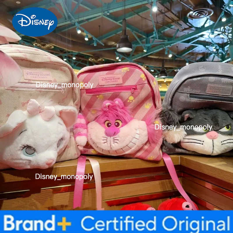 Disney Lucifer Marie Cheshire Cat Plush Woman Backpack Cartoon Cute Women Leisure Backpack Fluffy Figure Bags Large Capacity School Bag H251225