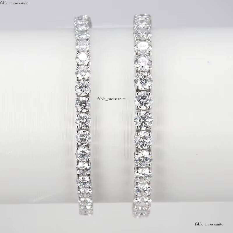 Messi Jewelry Custom 18k Gold Round Lab-Grown VVS Moissanite Tennis Bracelet