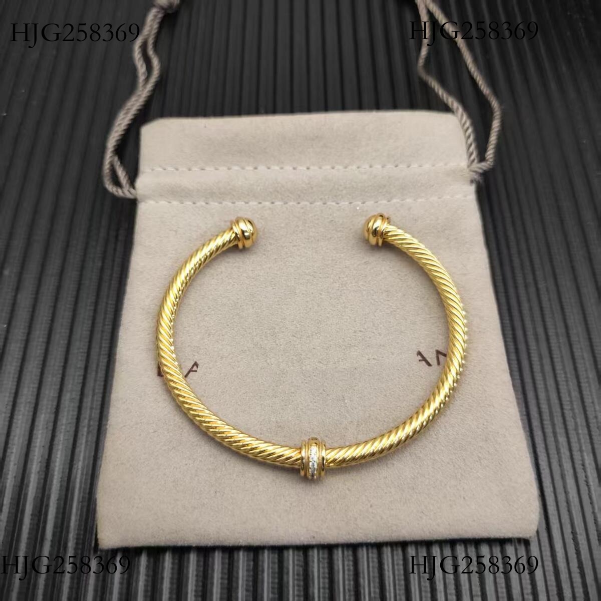 Davidlys Designer Bracelet For Woman Jewelry Yurmann Trending Twisted Thread Diamond Open Bracelet Classic 16e