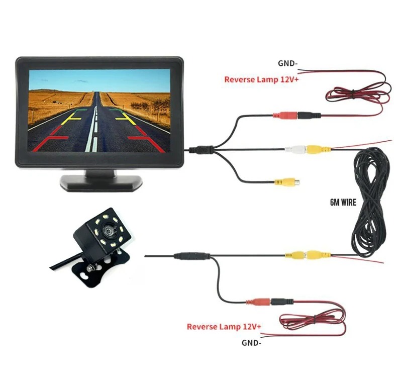 4.3in Car Display Easy to Install High-definition Reversing Image Universal Machine Display Car Monitor