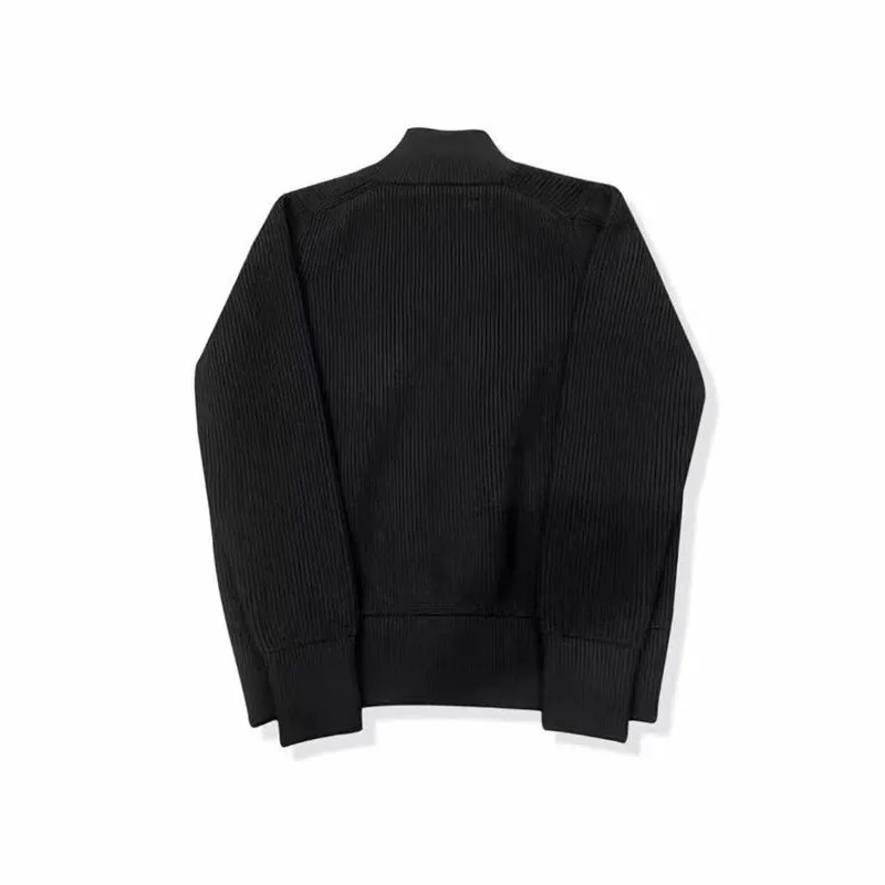 Mens Knitted Sweater Autumn Winter American Retro Double Zipper Open Cardigan Lazy Sle Stand Collar Jaet Trendy 251225