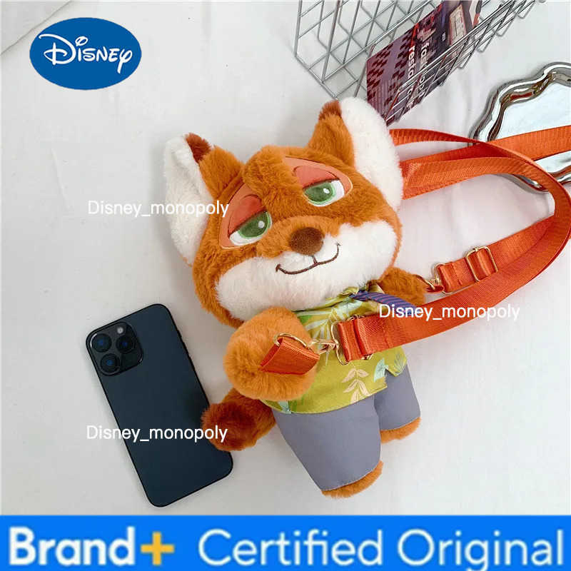 Disney New Judy Nick Plush Toy Backpack Zootopia Backpack Birthday Gift Hot Sale Animal Character Doll Kids Toy Popular Cartoon Movie H251225
