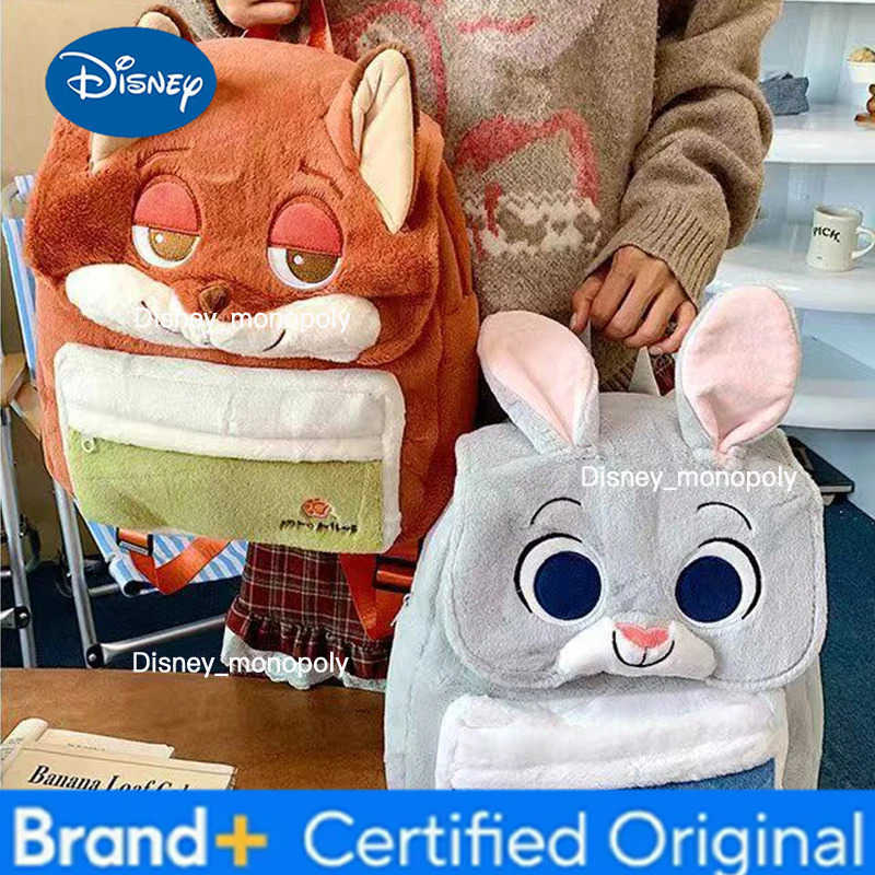 Disney Zootopia plush backpack Nick Wilde Judith Laverne Hopps Large Capacity Schoolbag Commuter Backpack Christmas gift H251225