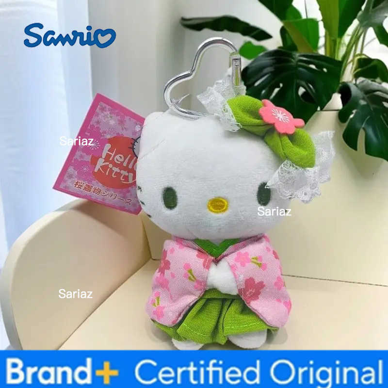 Sanrio New Japan Matcha Kimono Hello Kitty Limited Plush Doll Girl Bag Sanrios Pendant Anime Kawaii KT Car Keychain Decoration Gift H251225