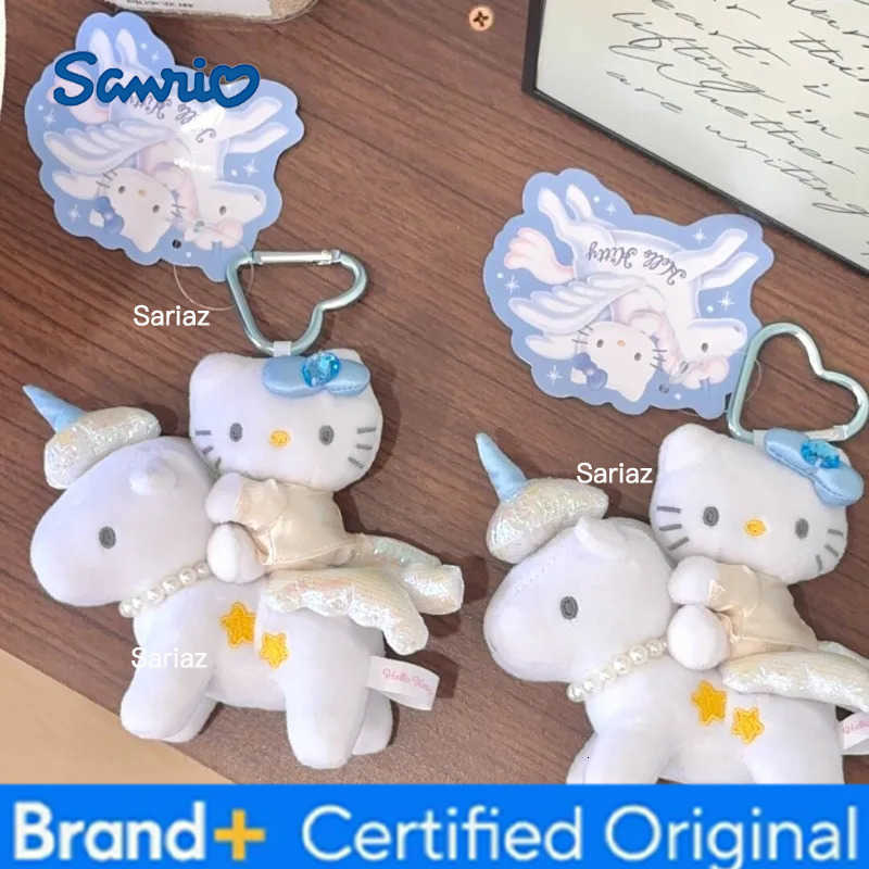 Sanrio New 12cm Plush Doll Keychain Hello Kitty Keyring Kawaii Unicorn Stuffed Bag Charm Surprise Birthday Gifts Sweet Pendant H251225