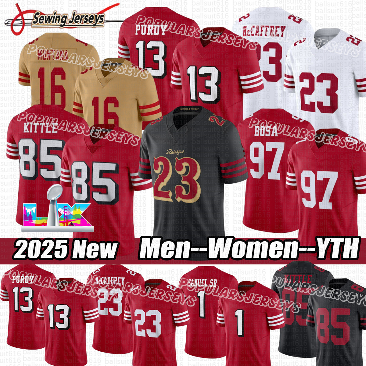 San Franciscocity 49erss jersey sf 49erss jersey Christian McCaffrey 13 Brock Purdy George Kittle Nick Bosa Samuel Football Jerseys SanFranciscocity49ers jersey