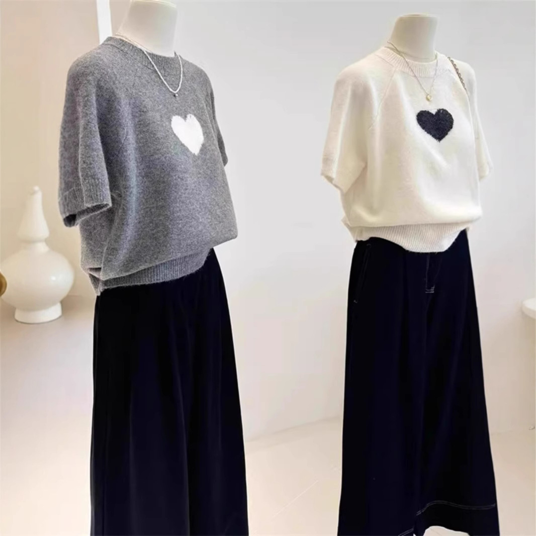 Womens 90s Y2K Kawaii Vintage Short Sleeve Sexy Slim Knitted Short Sleeves Spring Autumn Fairy Casual Lazy style High Streetwear 250827