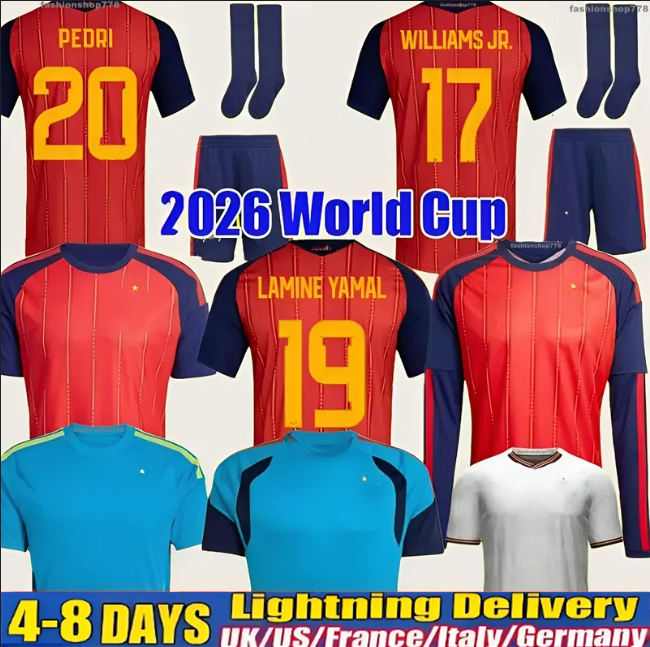 Spain 2026 2027 Soccer Jersey MORATA FERRAN CARVAJAL 26 27 National Team Football Shirt 2025 Men Kids Kit LAMINE YAMAL Camisetas Espana RODRI OYARZABAL FINAL