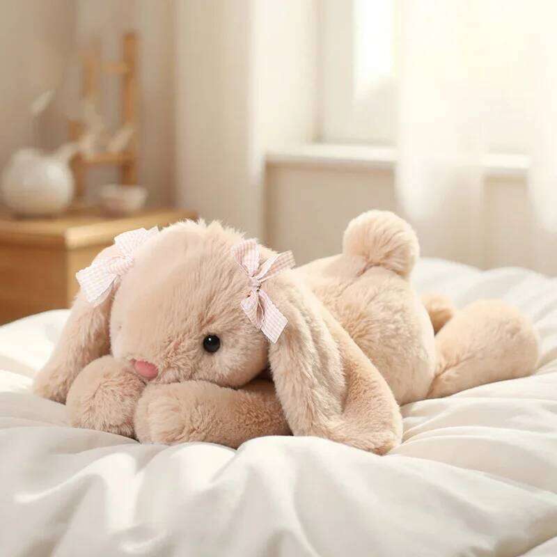 Cute Loppy-Ear Rabbit Plush Pillow - 35cm Super Soft Stuffed Animal, Huggable & Machine Washable Soothing Toy for Kids X251225