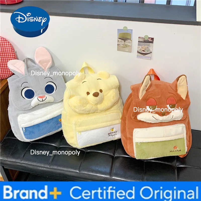Disney Judy Nick New Plush Childrens Backpack Cartoon Cute Womens Plush Backpack Large Capacity Fashion Plush Leisure Backpack H251225