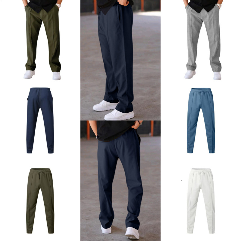 Designer Men's Casual Pants Spring Autumn Men Sweatpants Korean Fashion Sportswear Drawstring Wide Leg Straight Track Pants Cotton Casual Loose T