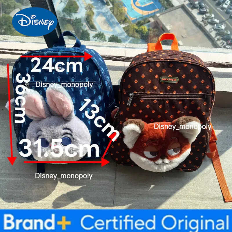 Disney New Nick Judy Backpack Kawaii Cartoon Crazy Animal City Judy Nick Plush Toy Student Print Backpack Girl Gift H251225