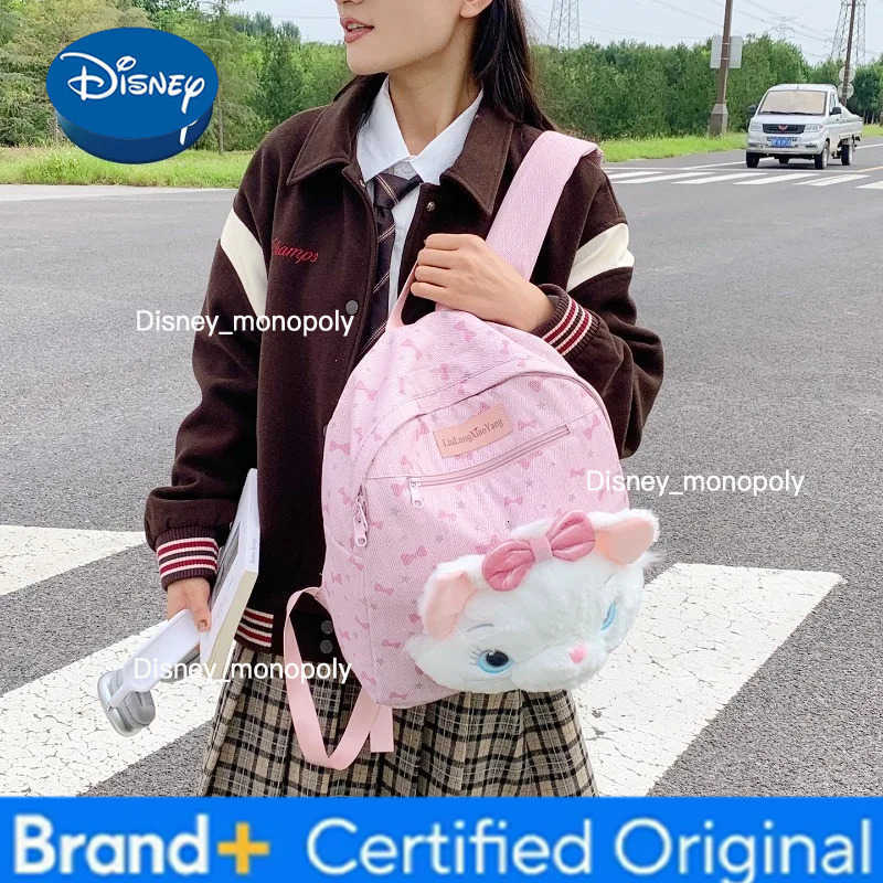 Disney New Doll Plush Backpack Cartoon Cute Doll Fashion Casual Backpack 3D Large Capacity Girls School Bag High Quality H251225