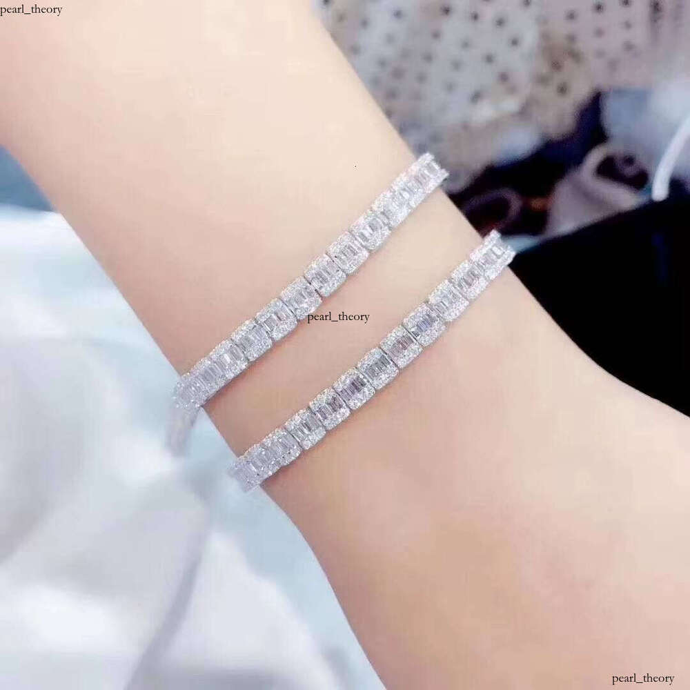 Wholesale Hip-Hop Style Luxury Custom Jewelry Natural Iced Tennis VVS Moissanite Bracelet 18k Pure Gold