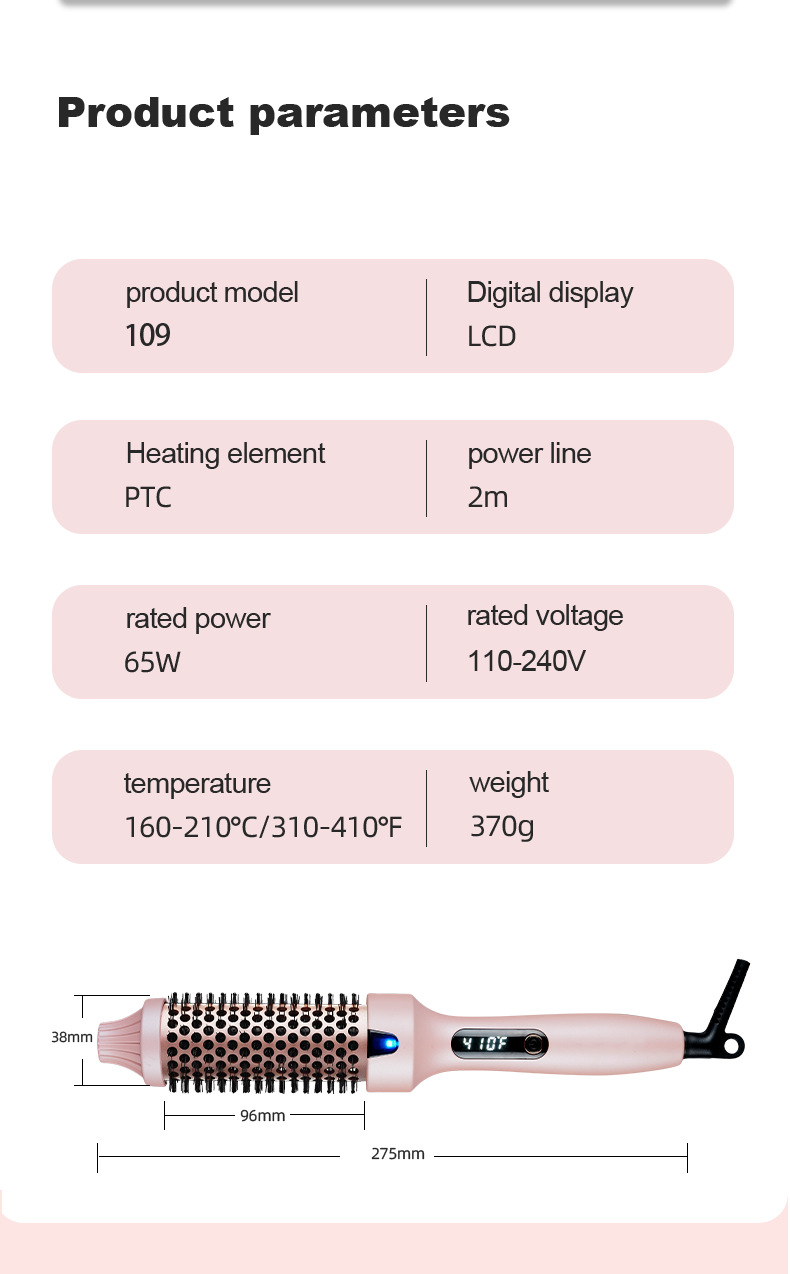 Hot Brush Styling Tool Volumizer, Ionic Technology for Shiny Smooth Hair, Curling Straightening 2-in-1