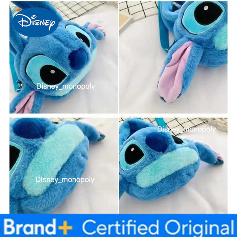 Disney New Lilo Stitch Plush Toys Bag Kawaii Plush Messenger Bag Girl Handbag Anime Stuffed Doll Children Cartoon Plushie Backpack H251225