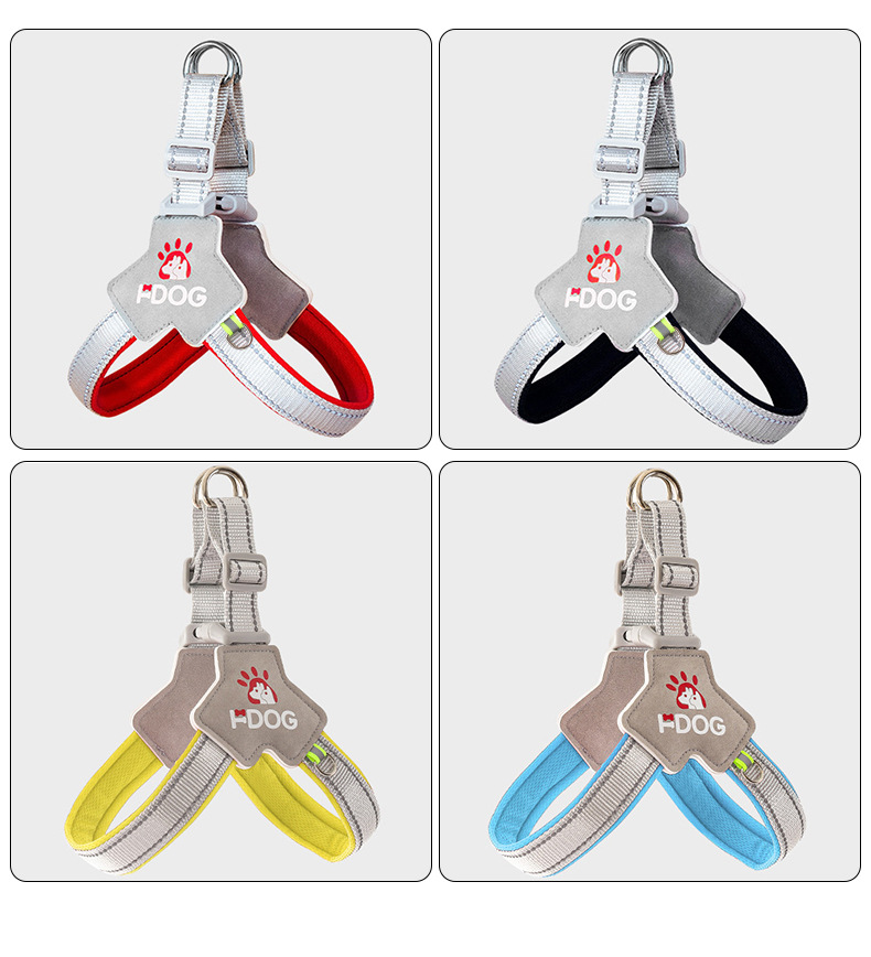 Breathable No Pull Dog Harness with Leash Reflective Adjustable Vest for Large Dogs Comfortable Outdoor Walking