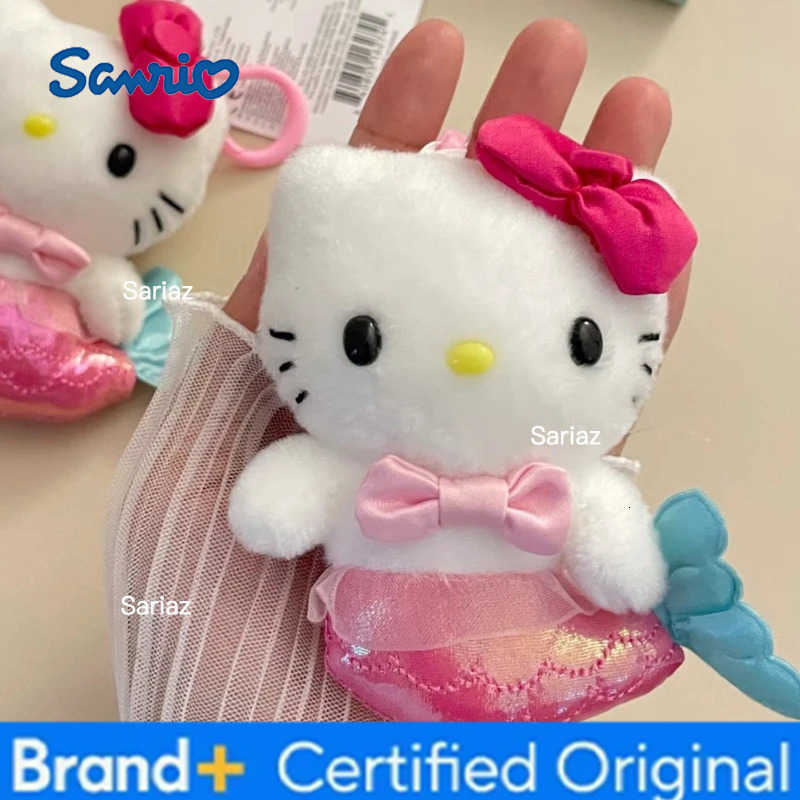 Sanrio New Cute Kitten Plush Keychain Cartoon Animal Cross Dressing Doll Couple Backpack Pendant Car Hanging Decoration Christmas Gift H251225