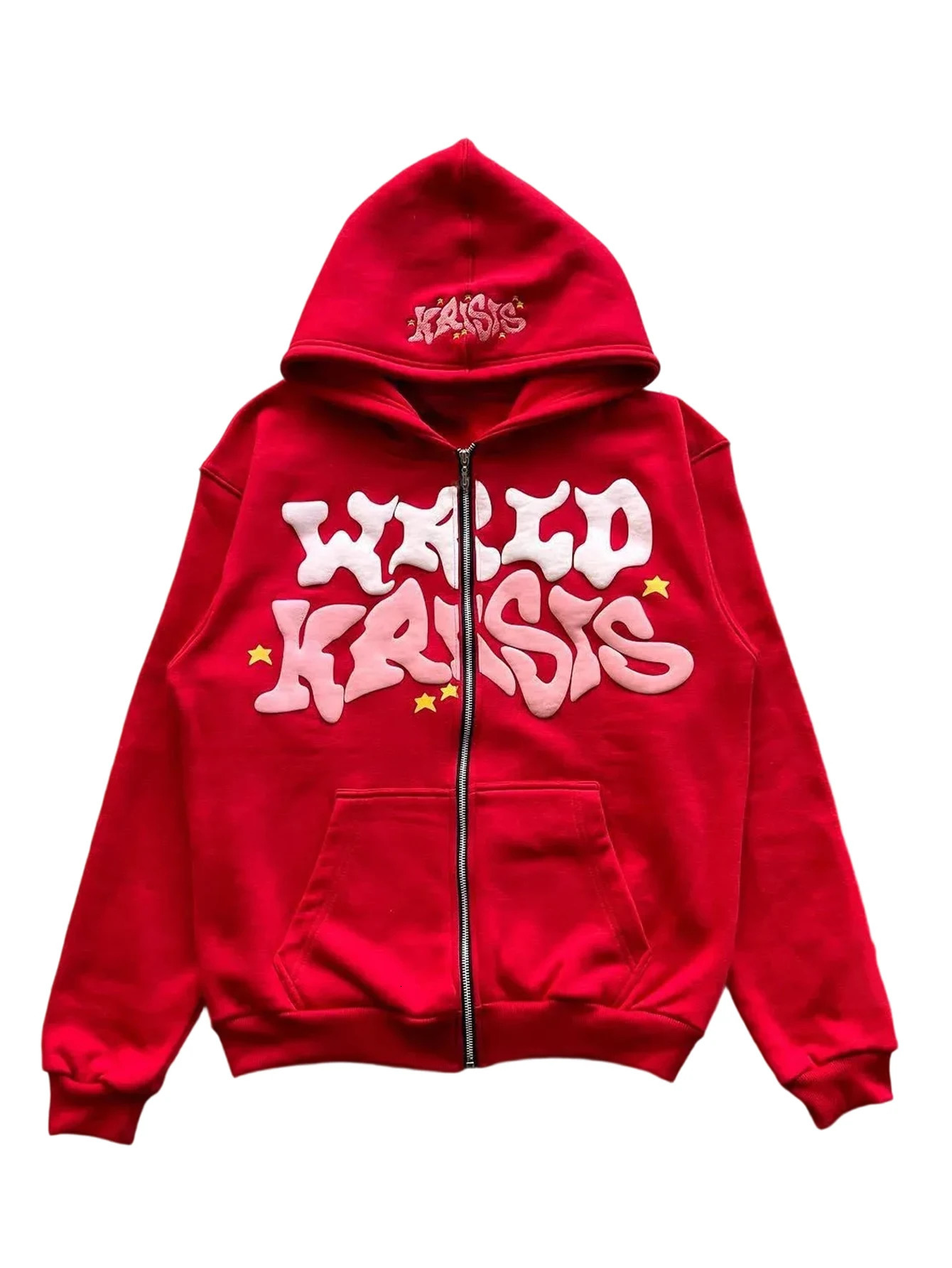 Y2k Hoodies Puff Print Hoodie Grunge Graphic Zip Up Gothic Fashion Jacket Hip Hop Streetwear Aesthetic Sweatshirts 251225