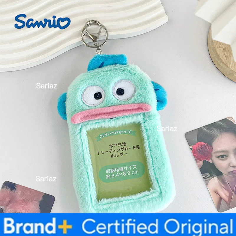Sanrio Kawaii Cute Hangyodon Plush Toys Hangyodon Bank Card Holder Anime Children Plushie Pendant Bus Card Cover Keychain Gifts H251225
