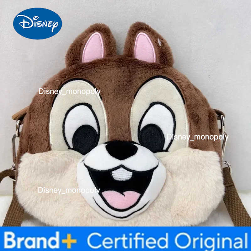 Disney Chip Dale Women Bags Plush Wallets Cartoon Cards Keys Purse Crossbody Shoulder Strap Handbag Female Storage Bags Gift H251225