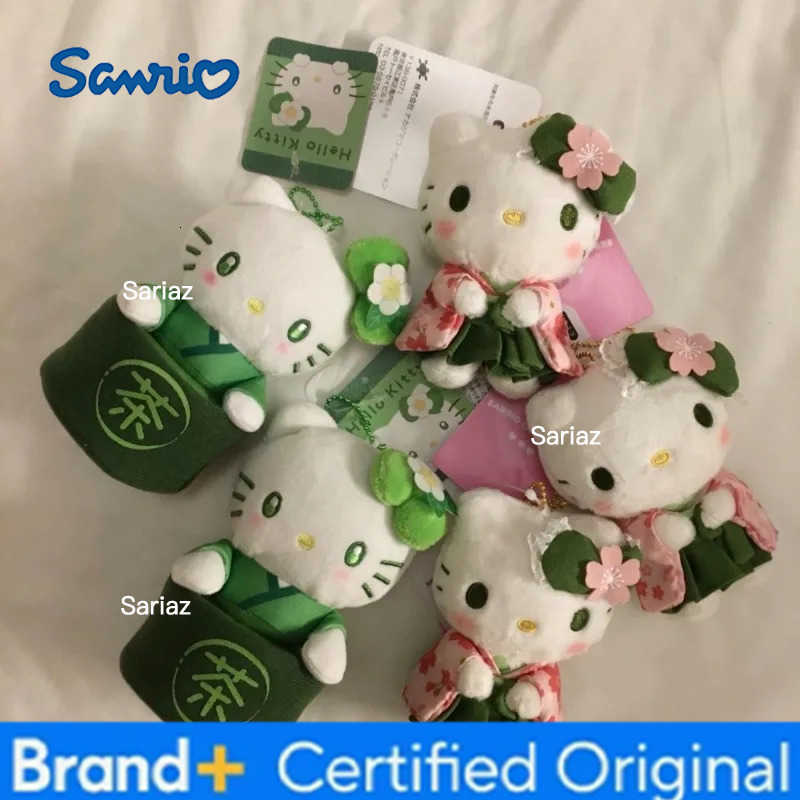 Sanrio 12CM Matcha tea Maid Series Kitty cat Melody mint green Plush doll Pendant Kawaii Japanese Matcha Cartoon Keychain Gift H251225