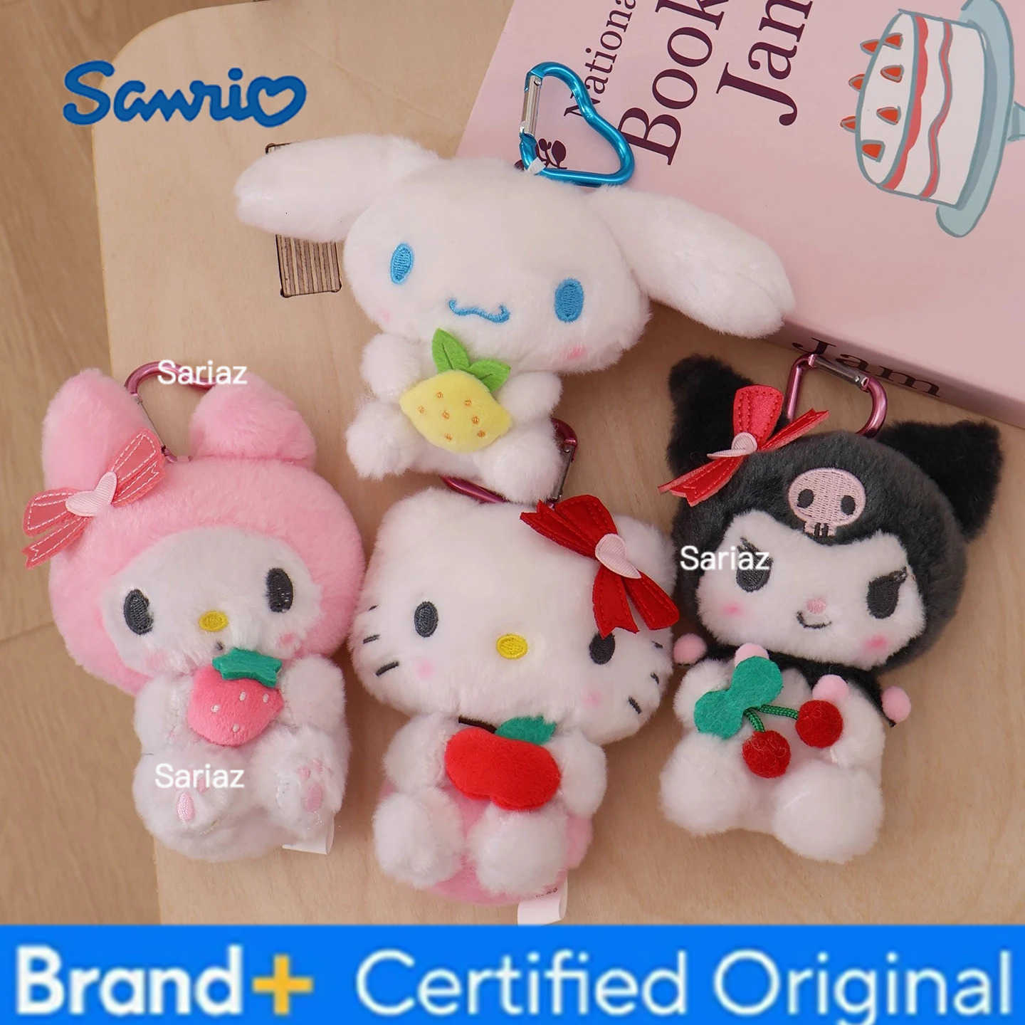 Sanrio Hello Kitty Kuromi Melody Cinnamoroll Stuffed Toys Pendant Cute Plush Toys Keyring Anime Keychain Birthday Christmas Gift H251225