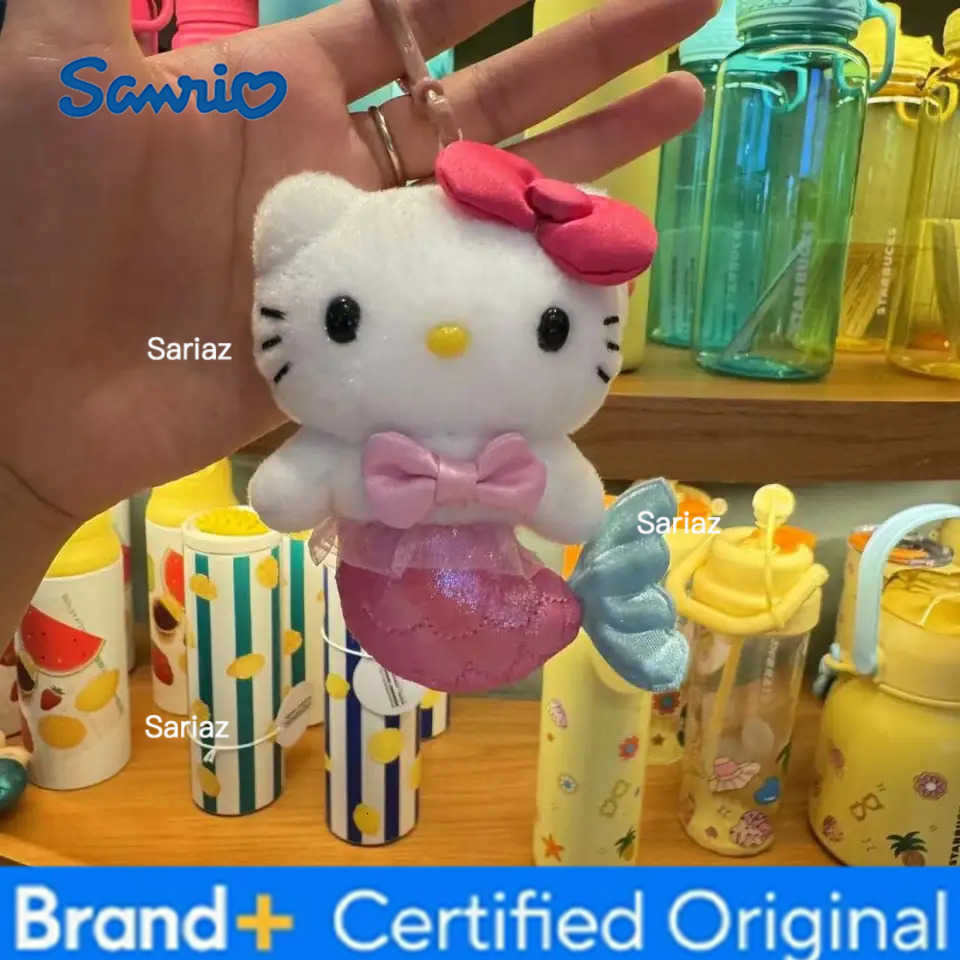 Sanrio American Version of The Hello Kitty Black Skin Mermaid Doll Hanging Keychain Cartoon Kitty Cat Bag Accessories Keychains H251225