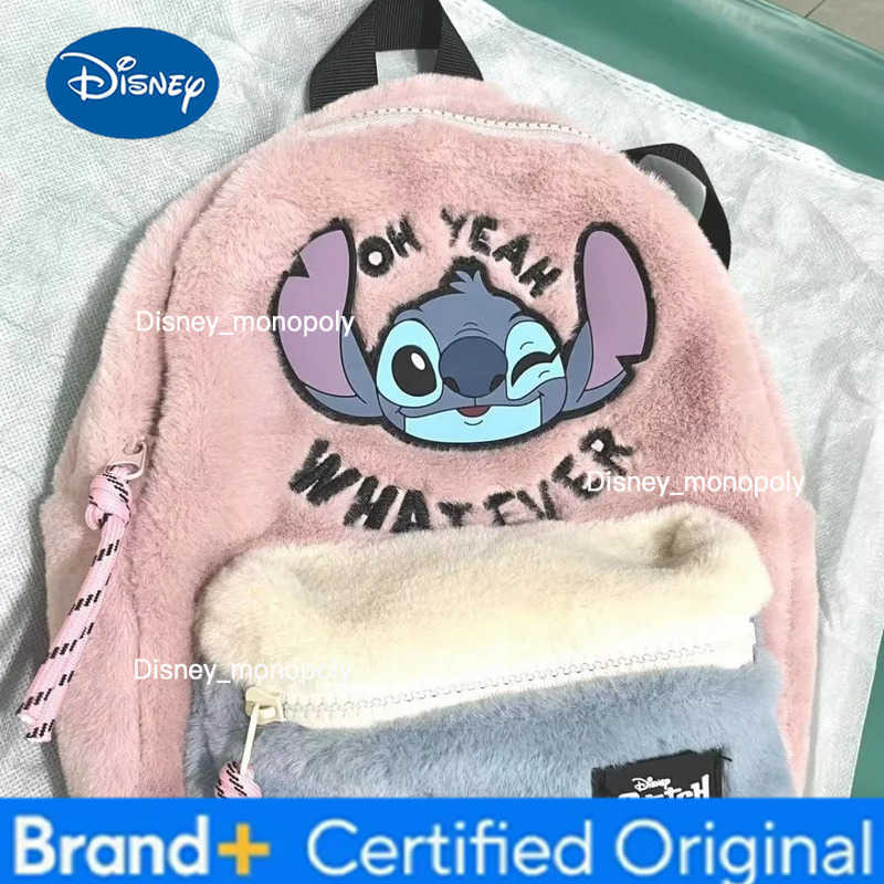 Disney New Cartoon Stitch Plush ChildrenS School Bag Kindergarten Cute Fashion Color Blocking Backpack GirlS Birthday Gift H251225