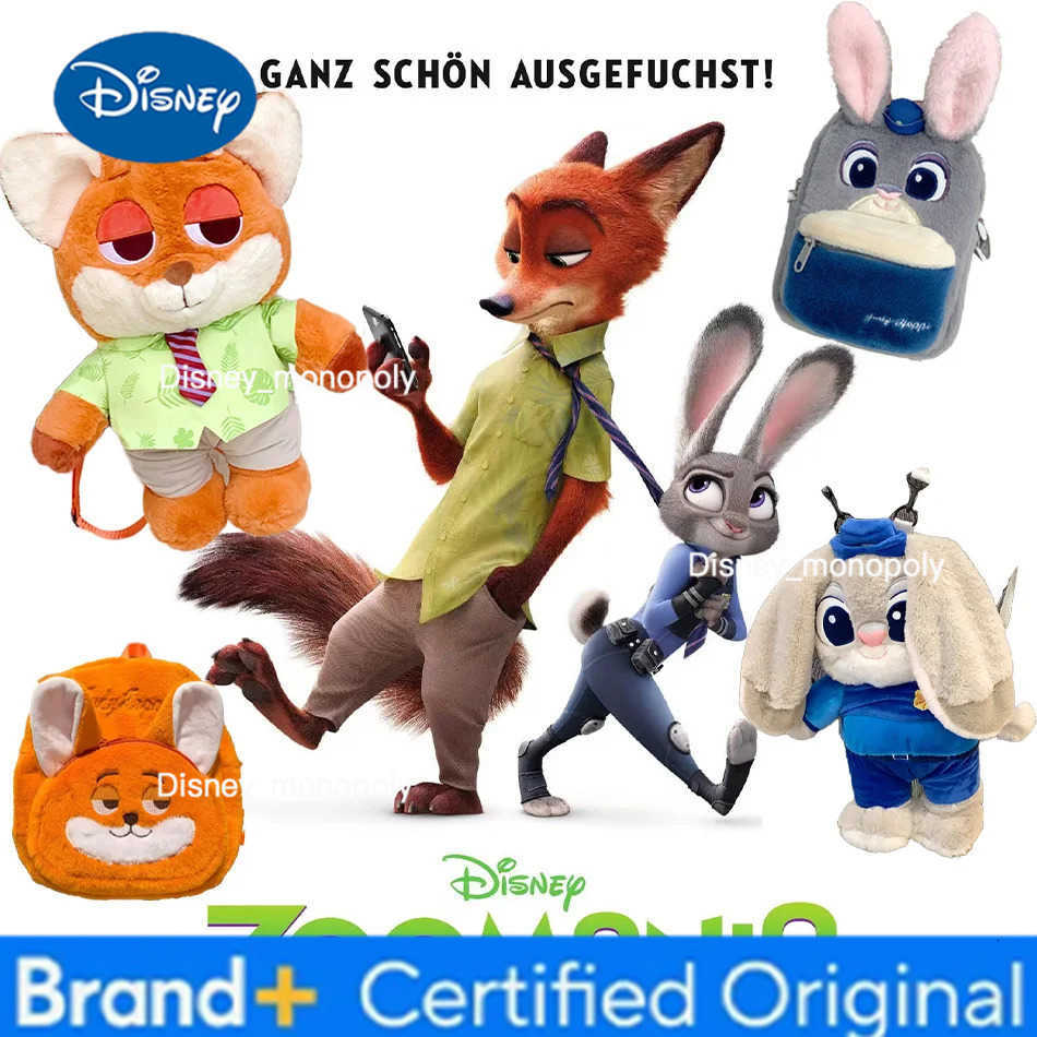 Disney 2026 New Zootopia JudyNick Plush Movie Merchandise Backpack Cartoon Large-Capacity Backpack Kindergarten Bag Child Gift H251225